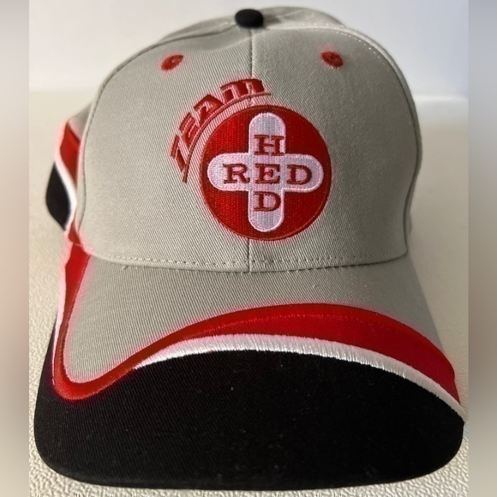 Team Red-Hed Trucker Hat With Adjustment Buckle, Legend Ball Cap. Great graphics